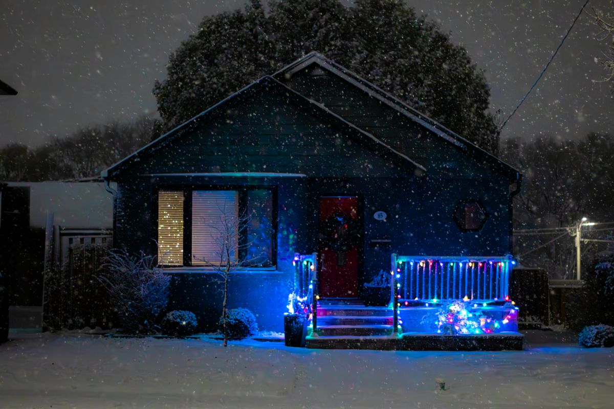 Professionally installed Christmas lights — Snowfall porch glow — <b>Mount Juliet</b>